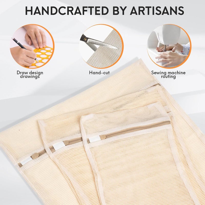 NAHADS 6-Piece Bag, Durable Cotton Mesh Laundry Bag, Sturdy Zipper, Breathable Mesh, Exquisite Laundry Bag for Underwear, Clothes, Pants, Shoes and Socks - Image 3